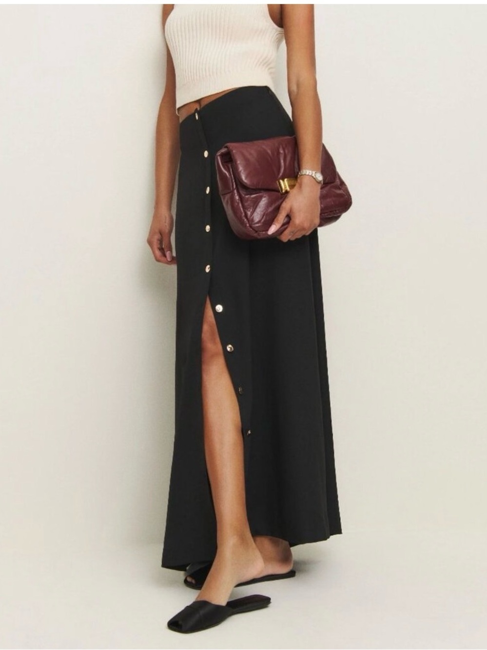 Reformation Andi Low Waist Maxi Skirt NWT